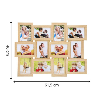 Fotorámeček na 12 fotek 61x46 cm SPRINGOS PANORAMA PF0032 hnědý