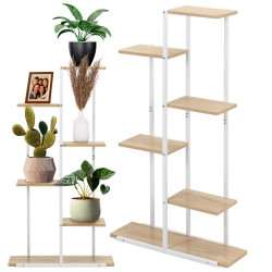 GA0212 BÍLÝ KOVOVÝ STOJAN NA KVĚTINY 60 X 20 X 113 CM