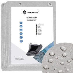 Krycí plachta s oky 3x4 m, extra silná 260g PE SPRINGOS GA2188 šedá