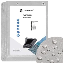 Krycí plachta s oky 3x4 m, extra silná 260g PE SPRINGOS GA2188 šedá
