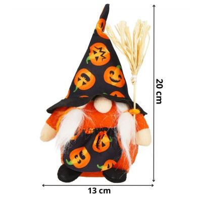 Skřítek GNOM s koštětem 20 cm SPRINGOS HALLOWEEN