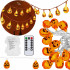 LED řetěz Dýně - 2,8m, 20LED, 8 funkcí, ovladač, 3xAA, IP44, teplá bílá