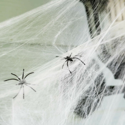 Pavučina s pavouky 60g SPRINGOS HALLOWEEN bílá