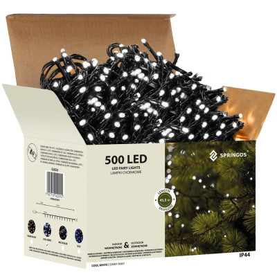 LED světelný řetěz - 41,5m, 500LED, IP44, studená bílá