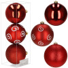 Vánoční baňky červené mix 15 cm, sada 3ks CA1364
