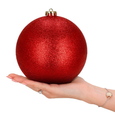 Vánoční baňky červené mix 15 cm, sada 3ks CA1364