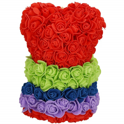 Medvídek z růží 30 cm SPRINGOS ROSE BEAR barevný