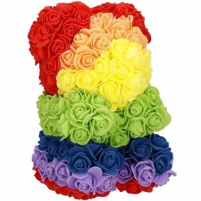 Medvídek z růží 30 cm SPRINGOS ROSE BEAR barevný