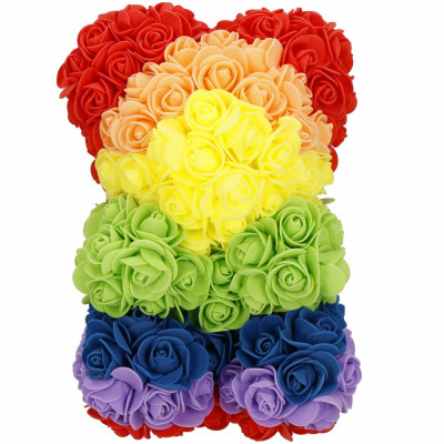 Medvídek z růží 30 cm SPRINGOS ROSE BEAR barevný