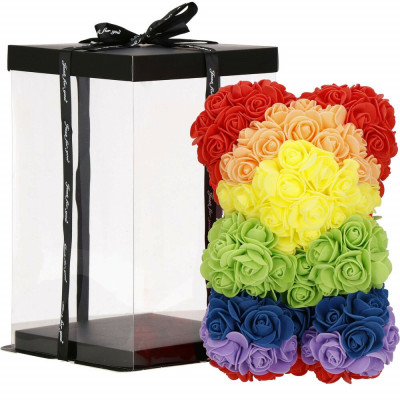 Medvídek z růží 30 cm SPRINGOS ROSE BEAR barevný
