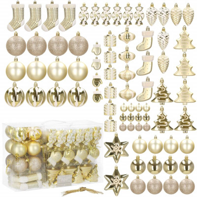 Maxi 77 dílná sada vánočních ozdob zlatá CA1167