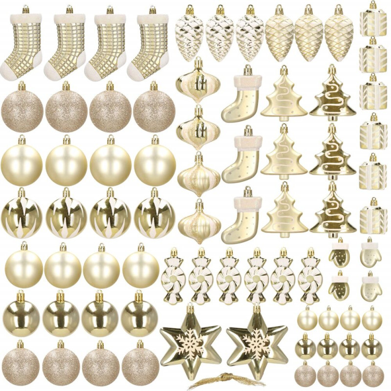 Maxi 77 dílná sada vánočních ozdob zlatá CA1167