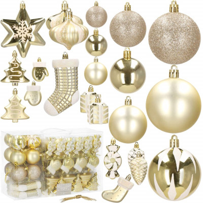 Maxi 77 dílná sada vánočních ozdob zlatá CA1167