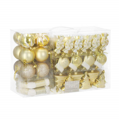 Maxi 77 dílná sada vánočních ozdob zlatá CA1167