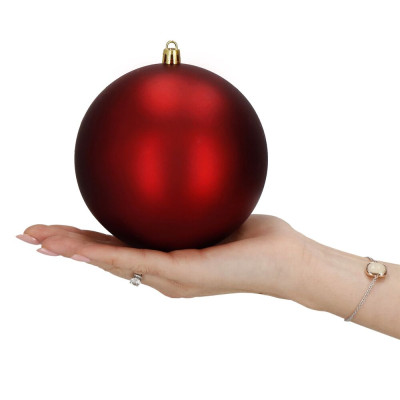 Vánoční baňky červené mix - 13 cm, sada 6ks CA0988