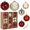 Vánoční baňky zlato-červené mix - 12/6 cm, sada 37ks CA0963