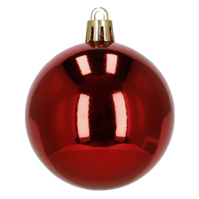 Vánoční baňky zlato-červené mix - 12/6 cm, sada 37ks CA0963