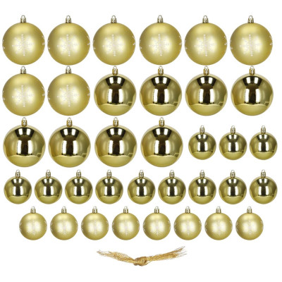 Vánoční baňky zlaté mix - 8/6,5 cm, sada 36ks CA0974