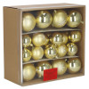 Vánoční baňky zlaté mix - 8/6,5 cm, sada 36ks CA0974