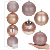 Vánoční baňky růžové mix - 12 cm, sada 4ks CA1359