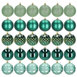 Vánoční baňky zelené mix 8 cm, sada 30ks CA1411