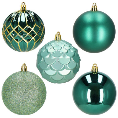 Vánoční baňky zelené mix 8 cm, sada 30ks CA1411