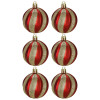 Vánoční baňky červeno-zlaté - 6 cm, sada 6ks CA1400