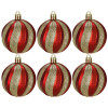Vánoční baňky červeno-zlaté - 6 cm, sada 6ks CA1400