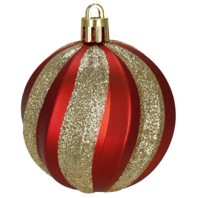 Vánoční baňky červeno-zlaté - 6 cm, sada 6ks CA1400