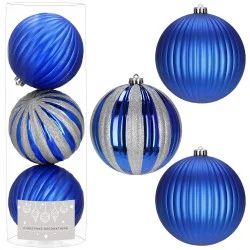 Vánoční baňky modré mix - 15 cm, sada 3ks CA1366