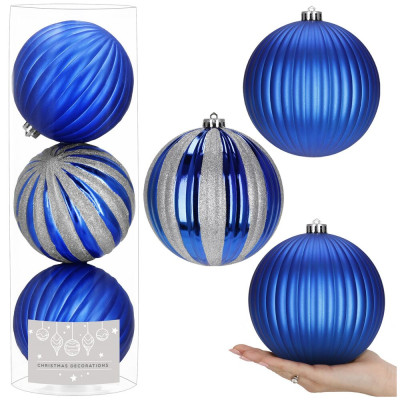 Vánoční baňky modré mix - 15 cm, sada 3ks CA1366