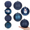 Vánoční baňky modré mix - 12 cm, sada 4ks CA1368