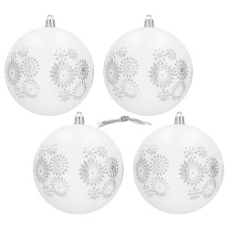 Vánoční baňky bílé - 10 cm, sada 4 ks CA1429