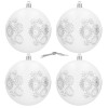 Vánoční baňky bílé - 10 cm, sada 4 ks CA1429