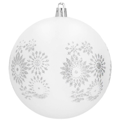 Vánoční baňky bílé - 10 cm, sada 4 ks CA1429