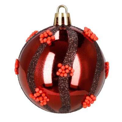 Vánoční baňky červené mix 7/6/5 cm, sada 40ks, CA1523