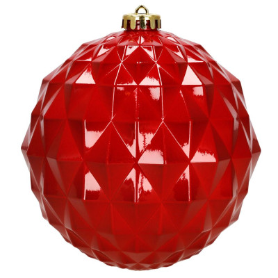 Vánoční baňky - červené mix 15 cm, sada 6ks CA1528