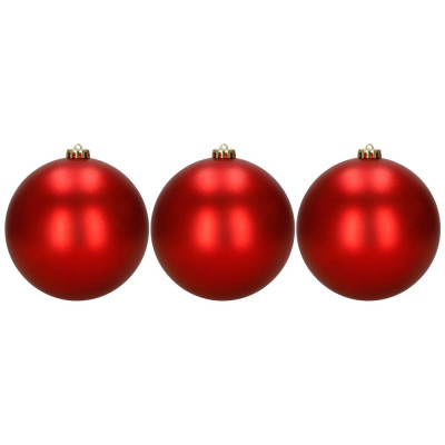 Vánoční baňky - červené mix 15 cm, sada 6ks CA1528