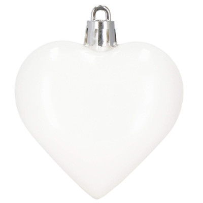 Srdíčka bílá sada 8ks, vánoční ozdoby CA1154