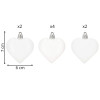 Srdíčka bílá sada 8ks, vánoční ozdoby CA1154