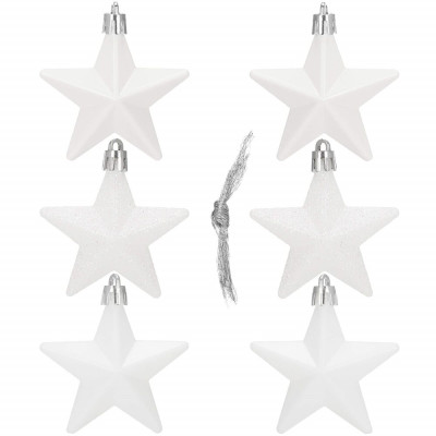 Hvězdy 7cm, sada 6ks, vánoční ozdoby CA1147