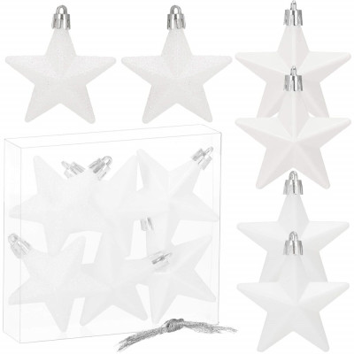 Hvězdy 7cm, sada 6ks, vánoční ozdoby CA1147