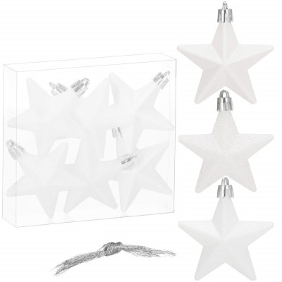 Hvězdy 7cm, sada 6ks, vánoční ozdoby CA1147