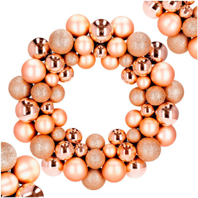 Vánoční věnec růžovo-zlatý 34 cm CA1388