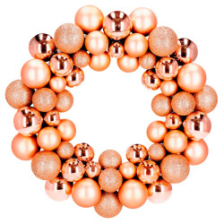 Vánoční věnec růžovo-zlatý 34 cm CA1388