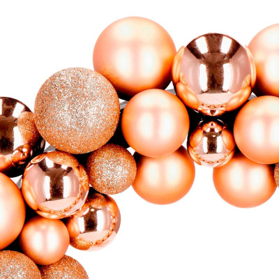 Vánoční věnec růžovo-zlatý 34 cm CA1388