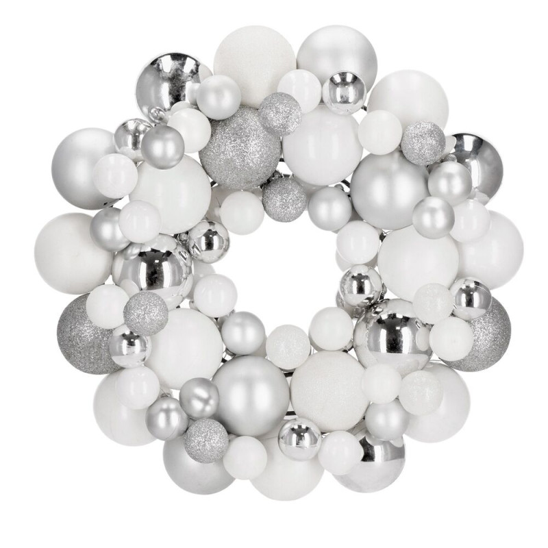 Vánoční věnec stříbrný 34 cm CA1390