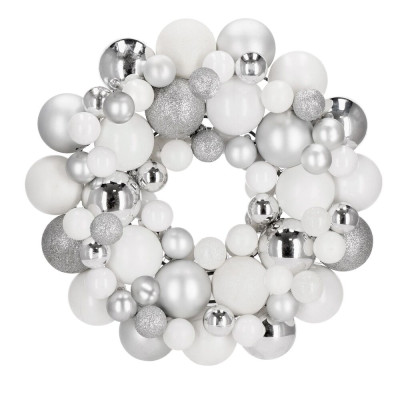 Vánoční věnec stříbrný 34 cm CA1390