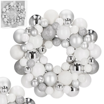 Vánoční věnec stříbrný 34 cm CA1390