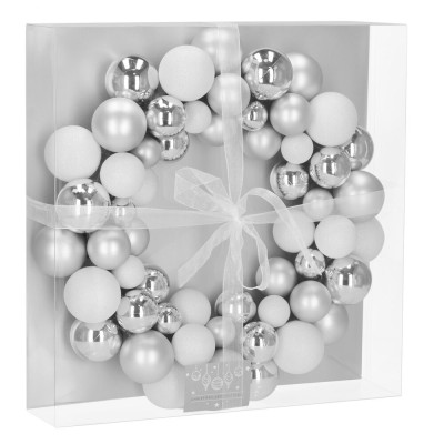 Vánoční věnec stříbrný 34 cm CA1390